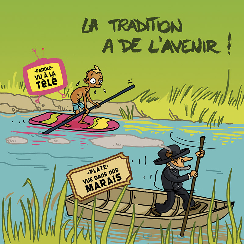 Carte postale, Carte postales, Cartes postale, Cartes postales, paddle, plate, Vendée, Humour, Image humour